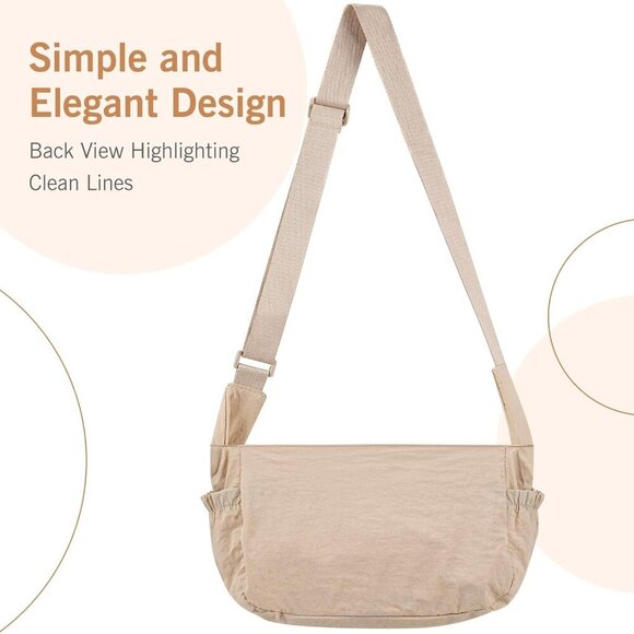 Canvas Crossbody Bag for Women with Pockets Casual Travel Messenger Bag - Picture 2 of 7